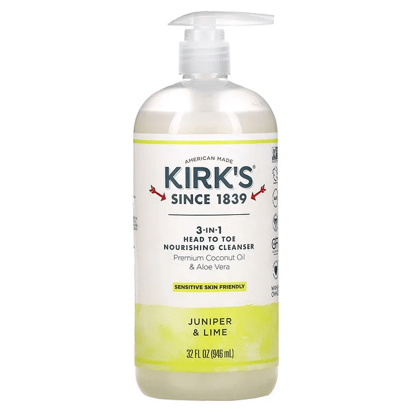 Kirks 3-IN-1 Head to Toe Nourishing Cleanser Juniper Lime Scent 32 FL OZ
