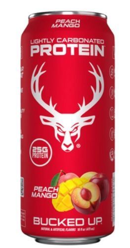 Bucked Up Lightly Carbonated 25g Protein Drinks 12 Pack Peach Mango