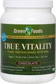 Green Foods True Vitality Plant Protein Shake with DHA-Chocolate 25.2 oz