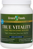 Green Foods True Vitality Plant Protein Shake with DHA-Unflavored 22.7 oz