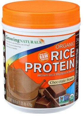 Growing Naturals - Rice Protein Powder Chocolate Organic 16.8 oz