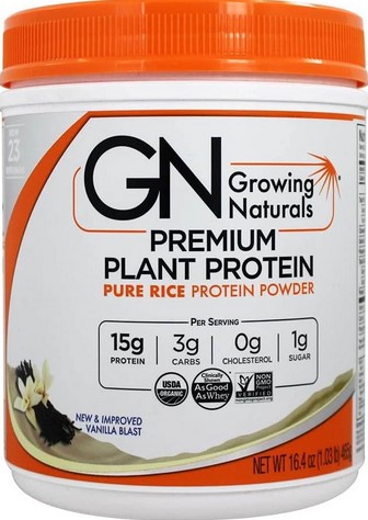 Growing Naturals - Rice Protein Powder Vanilla Organic 1 lb