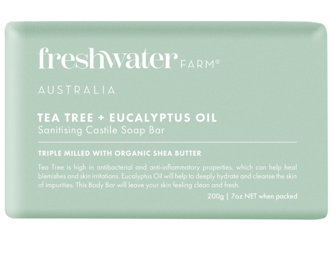 FreshWater Farm Castile Body Bar Tea Tree + Eucalyptus  7 oz