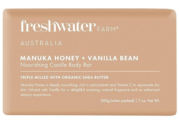 FreshWater Farm Castile Body Bar Vanilla + Manuka 7 oz