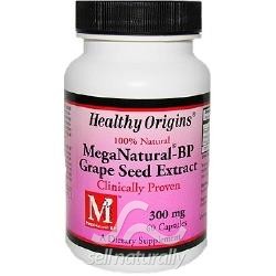 Healthy Origins Mega Natural BP-Grape Seed Extract 300mg 60 Capsules