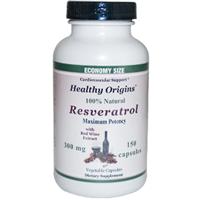 Healthy Origins Resveratrol 300mg (Trans-Resveratrol) 150 Vegicaps