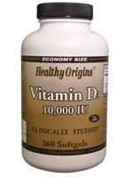 Healthy Origins Vitamin D3 10,000 IU (Lanolin) 360 Softgel