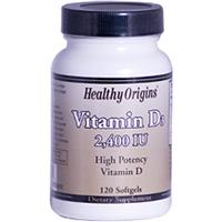 Healthy Origins Vitamin D3 2,400 IU (Lanolin) 120 Softgel