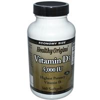 Healthy Origins Vitamin D3 5,000 IU (Lanolin) 360 Softgel