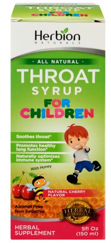 Herbion Throat Syrup for Children Cherry 5 OZ