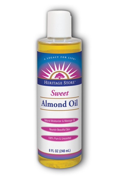 Heritage Store Almond Oil, Sweet w/Vitamin E Fragrance Free 8 oz