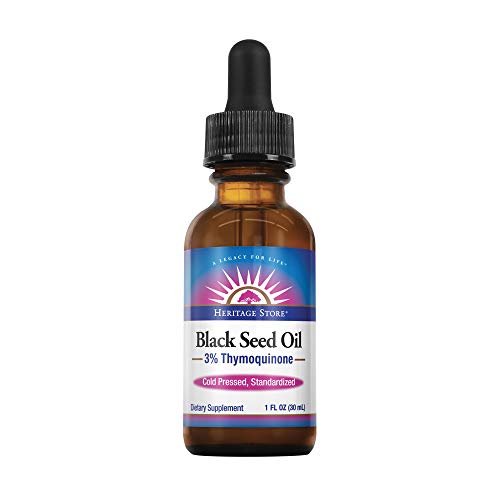 Heritage Store Black Seed Oil 3% Thymoquinone Natural 1 oz