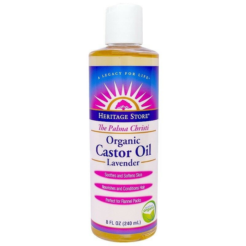 Heritage Store Castor Oil Lavender, Organic Lavender 8 oz