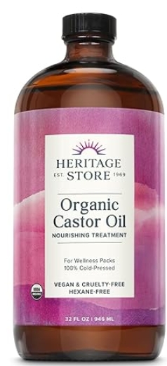 Heritage Store Castor Oil, Organic Fragrance Free 32 oz