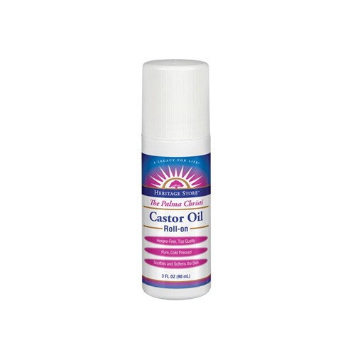 Heritage Store Castor Oil Roll-on Fragrance Free 3 oz