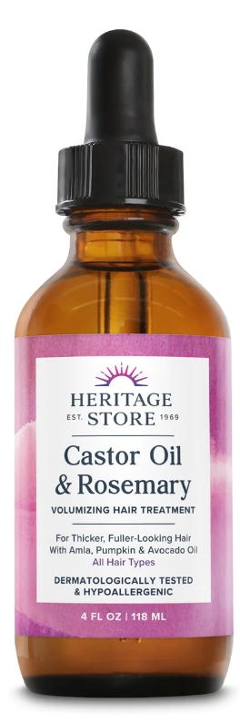 Heritage Store Castor Oil & Rosemary  4 Oz