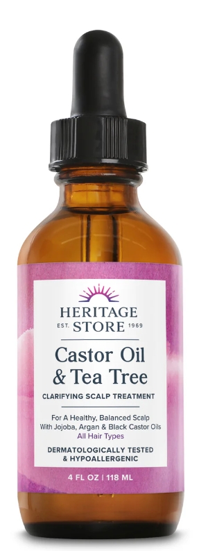 Heritage Store Castor Oil & Tea Tree  4 Oz