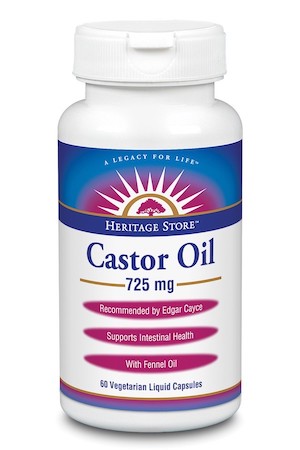 Heritage Store Castor Oil Unflavored 60 Veg Cap