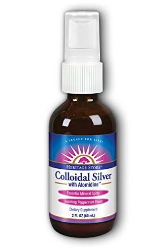 Heritage Store Colloidal Silver w/Atomidine Peppermint 2 oz
