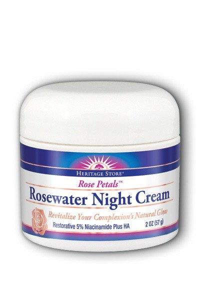 Heritage Store Rose Petals Rosewater Night Cream Rose 2 oz-OUT OF STOCK-
