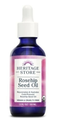 Heritage Store Rosehip Seed Oil, Organic French/English Fragrance Free 2 oz