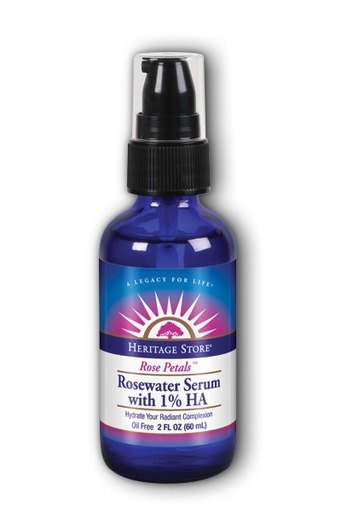 Heritage Store Rosewater Serum with 1% HA Rose 2 oz