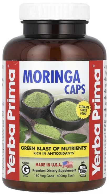 Yerba Prima Moringa 180 Count Veg Caps