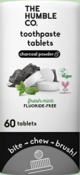 Humble Co. Dental Tablets Charcoal Fluoride Free 60 count