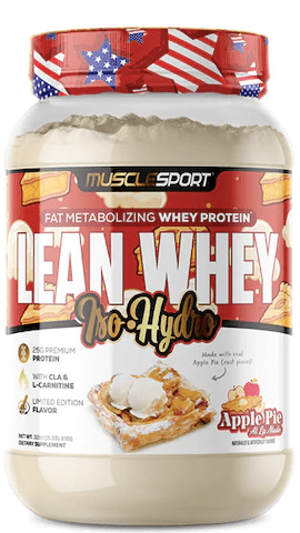 Muscle Sport Lean Whey Iso-Hydro 2pnds 26Serv Apple Pie Al La Mode