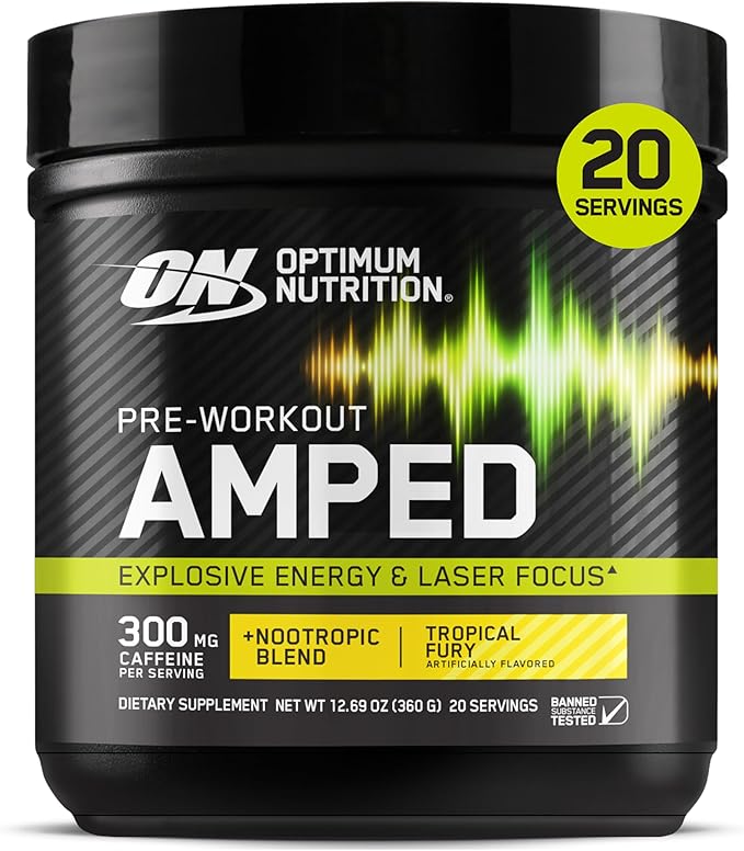 Optimum Nutrition - Pre Workout Amped 20 servings Tropical Fury 360g