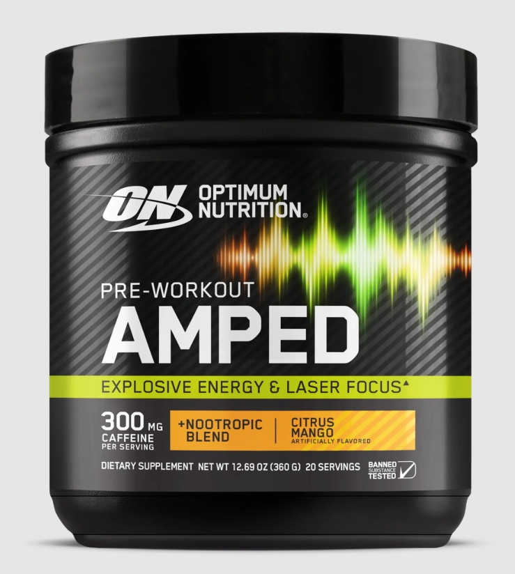 Optimum Nutrition - Pre Workout Amped 20 servings Citrus Mango 360g