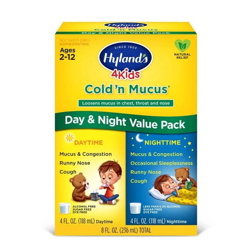 Hylands 4 Kids Cold'n Mucus Day & Night Value Pack 8 ounce-OUT OF STOCK