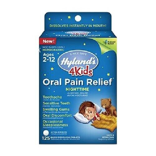Hylands Nighttime Oral Pain Relief 4 Kids Tablets 125 tablet-UNAVAILABLE
