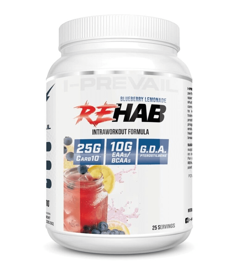 I-Prevail Supplements REHAB Intra workout 36.35/oz Blueberry Lemoande 25 Servings