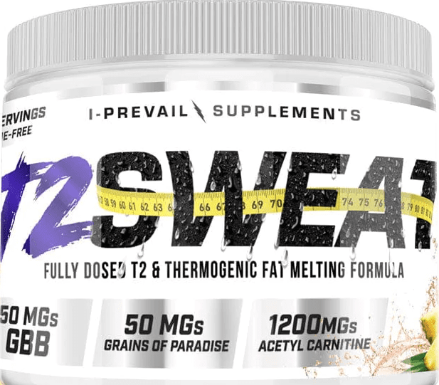 I-Prevail Supplements T2 Sweat Thermogenic Fat Melting Formula  60 Servings Tropical Heat Flavor
