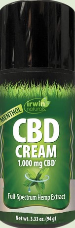 Irwin Naturals - Cbd Cream + Menthol 1000 Mg Cbd 3.3 ounce