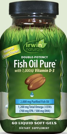 Irwin Naturals - Double Potency Fish Oil Pure 60 softgel-UNAVAILABLE