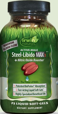 Irwin Naturals - Steel Libido Max3 + Nitric Oxide Booster 75 softgel
