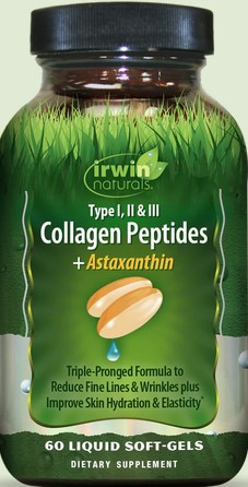 Irwin Naturals - Type I, II & III Collagen Peptides + Astaxanthin 60 softgel