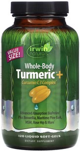 Irwin Naturals - Whole Body Turmeric + Value Size 120 softgel
