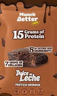 Munch Better Lean Dulce de Leche Protein Brownie 12box Brownies 15g of Protein