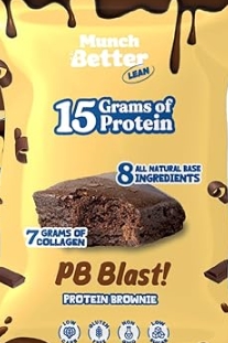 Munch Better Lean PB Blast! Protein Brownie 12box Brownies 15g of Protein