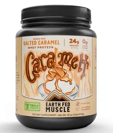 Earth Fed Muscle Grass Fed Whey Salted Carmel 31 Servings