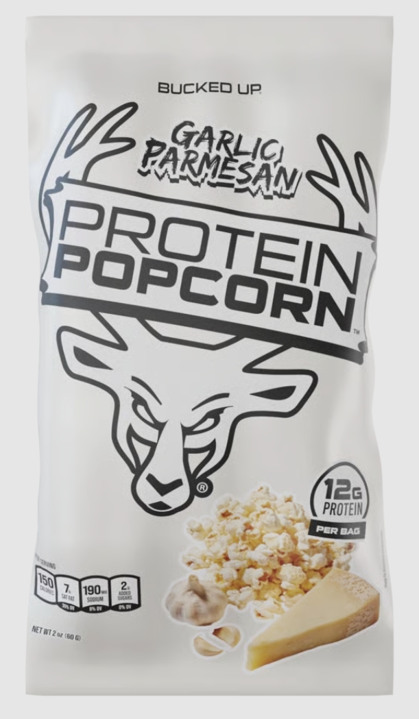 Bucked Up Protein Popcorn 12g Protein Garlic Parmesan Flavor 2 oz 