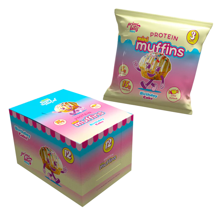 Alpha Prime Supplements Mini Muffins Birthday Cake 12pk