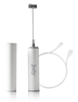 Joe'y Electric Milk Frother, USB Rechargeable Handheld Mixer, Dual Speed Stainless Steel Frother Wand with Double Whisk, Includes Travel Case, White