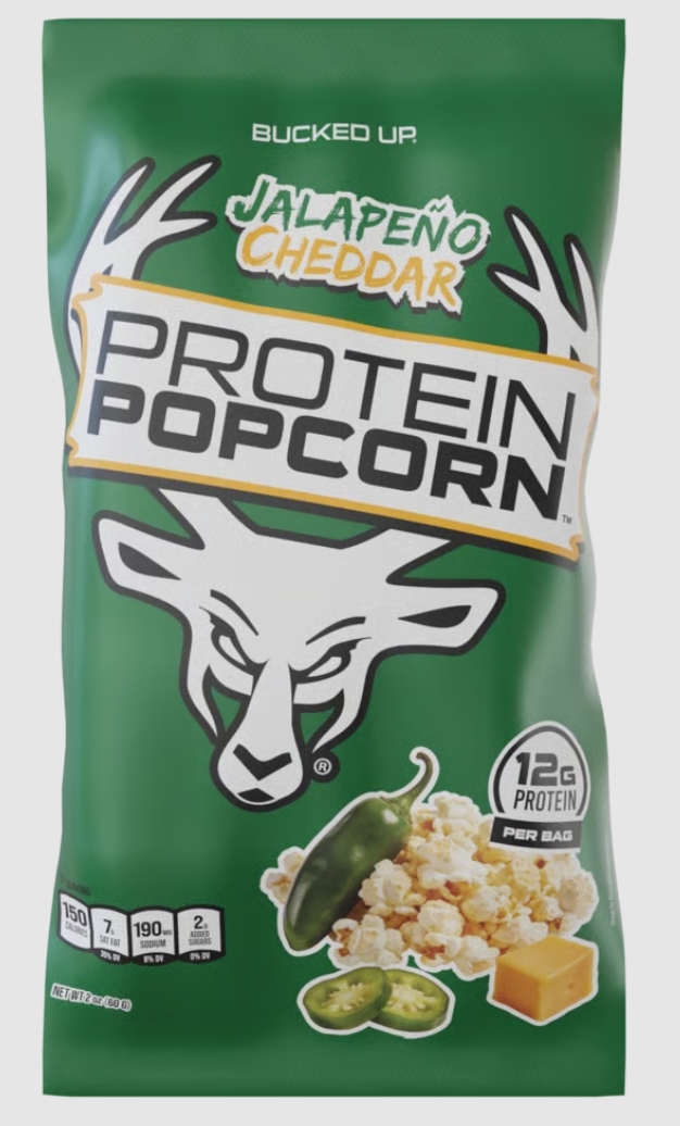 Bucked Up Protein Popcorn 12g Protein Jalapeno Cheddar Flavor 2 oz