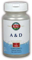 Kal - A & D 10M/400 100ct Softgel