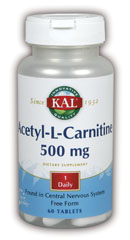 Kal - Acetyl-L-Carnitine 60ct 500mg Tablet-OUT OF STOCK