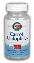 Kal - Carrot Acidophilus 90ct 500mil Vegetarian Capsule